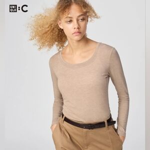 HEATTECH Extra Warm Cashmere Blend T-Shirt | Scoop Neck